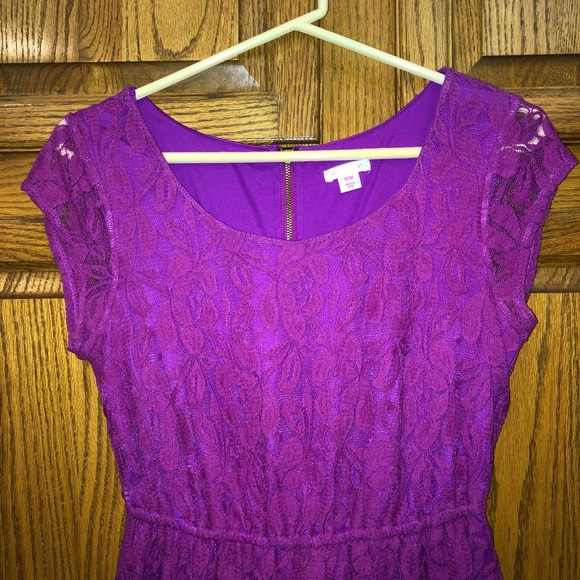 Vibrant Magenta Lace Fit & Flare Dress! - Picture 2 of 6